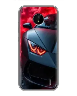 Чохол для Nokia C20 з картинкою «Lamborghini червоне сяйво»