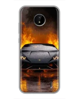 Чохол для Nokia C20 з картинкою «Lamborghini у вогні»