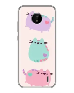 Чохол для Nokia C20 з картинкою «Pusheen тріо»