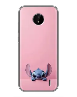 Чехол для Nokia C20 с картинкой «Stitch выглядывает»