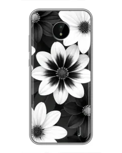 Чохол для Nokia C20 з картинкою «Монохромні айстри»