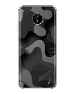 Чехол для Nokia C20 с картинкой «Темный абстрактный камуфляж»