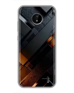 Чохол для Nokia C20 з картинкою «Чорні геометричні блоки»
