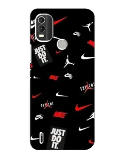 Чехол для Nokia C21 Plus с картинкой «Nike Mix Pattern»