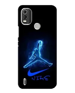 Чехол для Nokia C21 Plus с картинкой «Jordan Neon Blue»