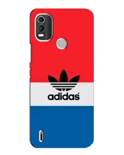 Чехол для Nokia C21 Plus с картинкой «Ретро блоки Adidas»