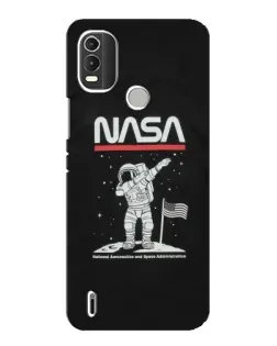Чохол для Nokia C21 Plus з картинкою «NASA — крокуємо по Місяцю»
