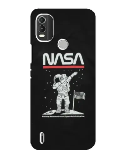 Чохол для Nokia C21 Plus з картинкою «NASA — крокуємо по Місяцю»