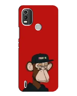 Чохол для Nokia C21 Plus з картинкою «Bored Ape — червоний фон»