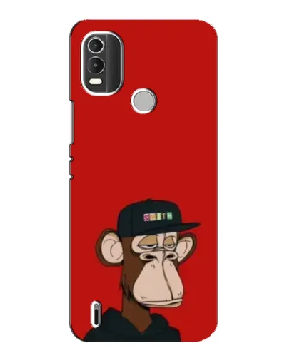 Чохол для Nokia C21 Plus з картинкою «Bored Ape — червоний фон»
