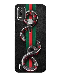 Чехол для Nokia C21 Plus с картинкой «Gucci — змея на полосе»