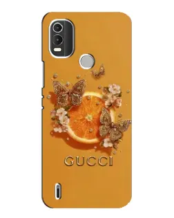 Чехол для Nokia C21 Plus с картинкой «Gucci — золотые бабочки»