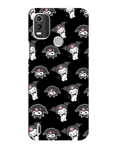Чохол для Nokia C21 Plus з картинкою «Чорний паттерн Kuromi»