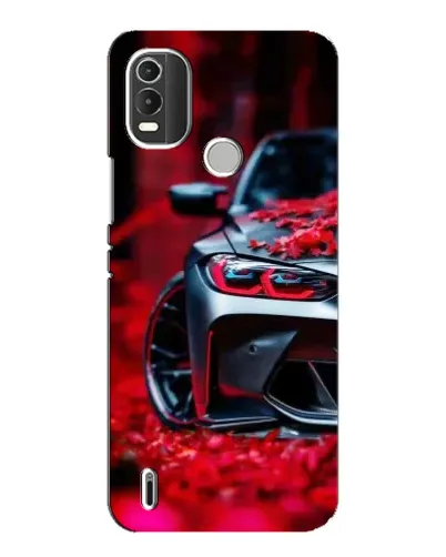 Чохол для Nokia C21 Plus з картинкою «Спортивна BMW та квіти»