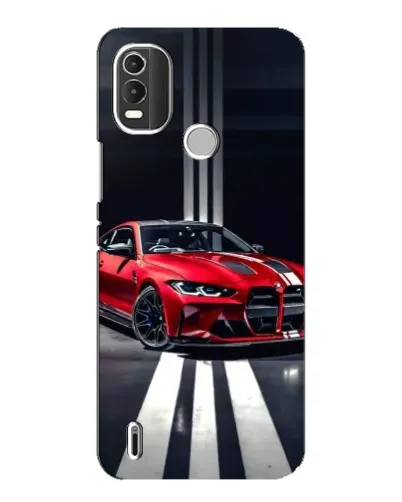Чохол для Nokia C21 Plus з картинкою «Червона BMW на дорозі»
