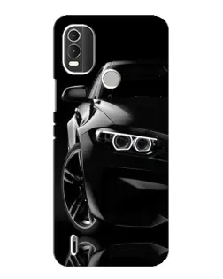 Чехол для Nokia C21 Plus с картинкой «Черная BMW — профиль»