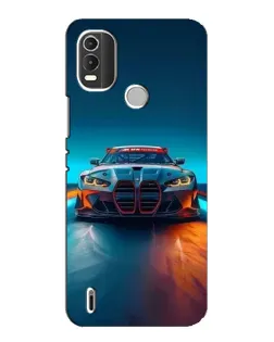 Чехол для Nokia C21 Plus с картинкой «BMW — огни неона»