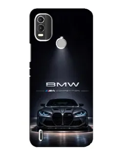 Чехол для Nokia C21 Plus с картинкой «BMW сквозь ночной город»