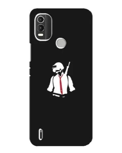 Чехол для Nokia C21 Plus с картинкой «PUBG — силуэт воина»