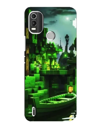Чехол для Nokia C21 Plus с картинкой «Minecraft лесной пейзаж»