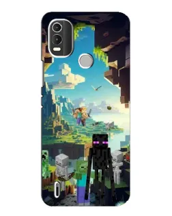 Чехол для Nokia C21 Plus с картинкой «Эндермен в лесу»