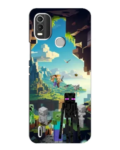 Чехол для Nokia C21 Plus с картинкой «Эндермен в лесу»