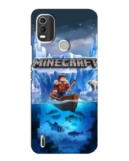 Чехол для Nokia C21 Plus с картинкой «Minecraft ледяной мир»