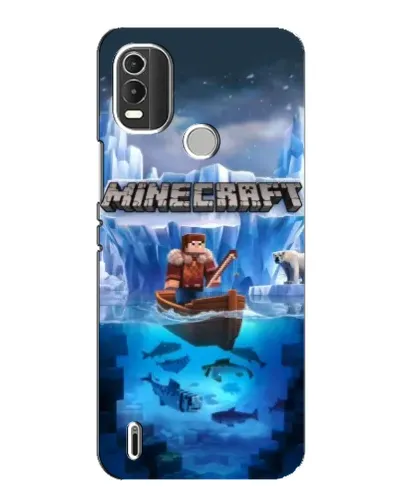 Чехол для Nokia C21 Plus с картинкой «Minecraft ледяной мир»