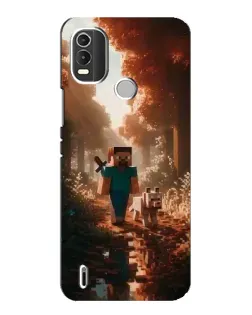 Чехол для Nokia C21 Plus с картинкой «Стив в лесу»