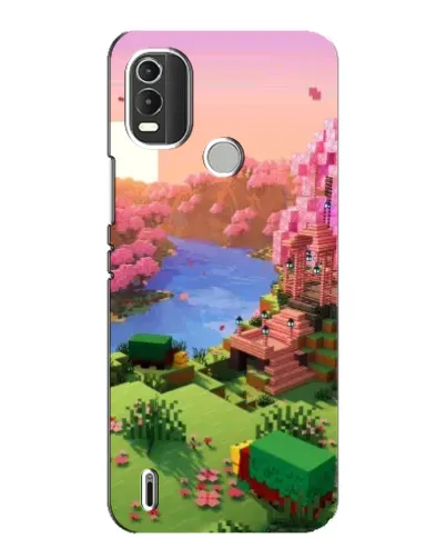 Чехол для Nokia C21 Plus с картинкой «Розовое дерево Minecraft»