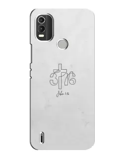 Чохол для Nokia C21 Plus з картинкою «Івана 3:16 Хрест»