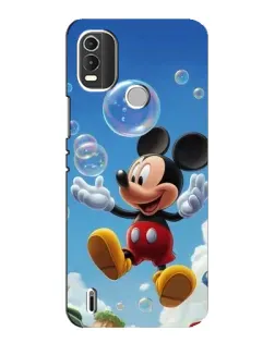 Чехол для Nokia C21 Plus с картинкой «Mickey и мыльные пузыри»