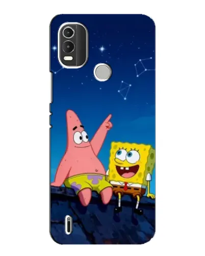 Чохол для Nokia C21 Plus з картинкою «Губка Боб та Патрік вночі»