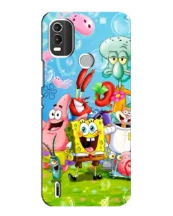 Чехол для Nokia C21 Plus с картинкой «Губка Боб и друзья»