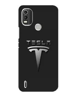 Чохол для Nokia C21 Plus з картинкою «Сталевий логотип Tesla»