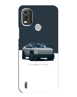 Чохол для Nokia C21 Plus з картинкою «Сріблястий Cybertruck Tesla»