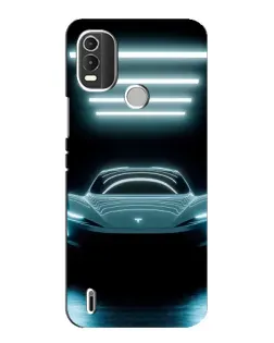 Чохол для Nokia C21 Plus з картинкою «Tesla в неоні»