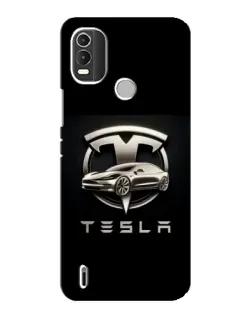 Чохол для Nokia C21 Plus з картинкою «Tesla — срібне авто»