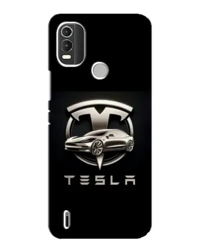 Чохол для Nokia C21 Plus з картинкою «Tesla — срібне авто»