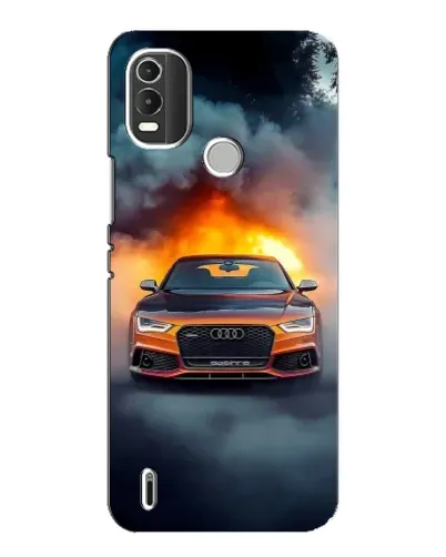 Чохол для Nokia C21 Plus з картинкою «Audi у вогняному диму»