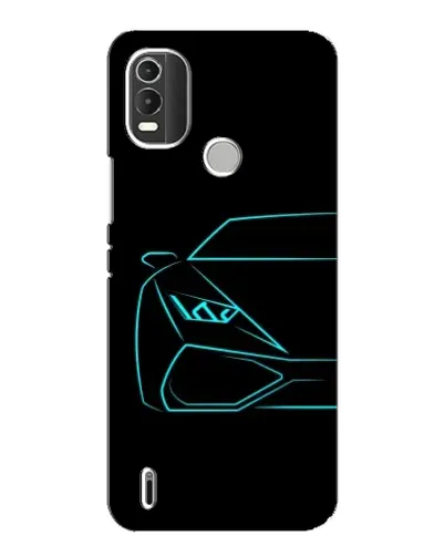Чохол для Nokia C21 Plus з картинкою «Блакитний силует Lamborghini»