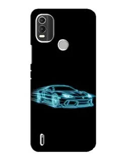 Чохол для Nokia C21 Plus з картинкою «Неоновий контур Lamborghini»