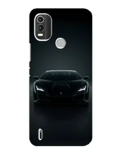 Чохол для Nokia C21 Plus з картинкою «Чорний Lamborghini Aventador»