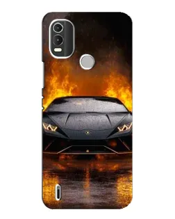 Чохол для Nokia C21 Plus з картинкою «Lamborghini у вогні»