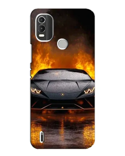 Чохол для Nokia C21 Plus з картинкою «Lamborghini у вогні»