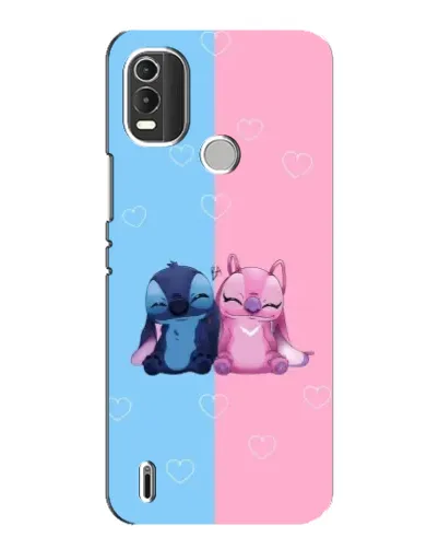 Чехол для Nokia C21 Plus с картинкой «Stitch и Angel Love»