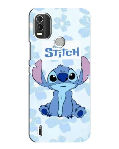 Чехол для Nokia C21 Plus с картинкой «Stitch среди цветов»