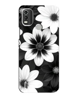 Чохол для Nokia C21 Plus з картинкою «Монохромні айстри»