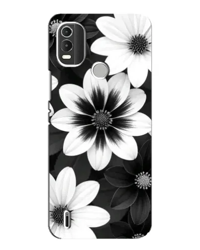 Чохол для Nokia C21 Plus з картинкою «Монохромні айстри»