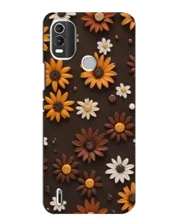 Чохол для Nokia C21 Plus з картинкою «Візерунок з маленьких соняшників»